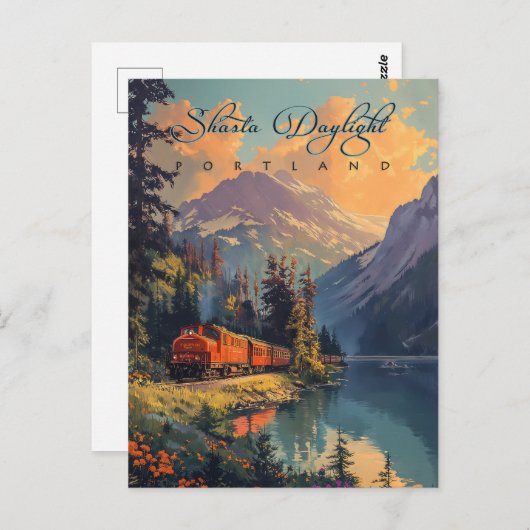ヴィンテージシャスタデイライトトレイン ポストカード (正面/裏面)