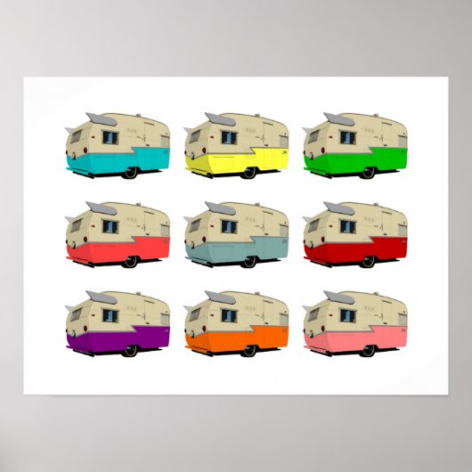 ヴィンテージシャスタトレーラーポップ・アートのアートポスター ポスター (正面)