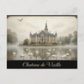 ヴィンテージシャトードヴィジルフランスランドスケープアート ポストカード (正面)