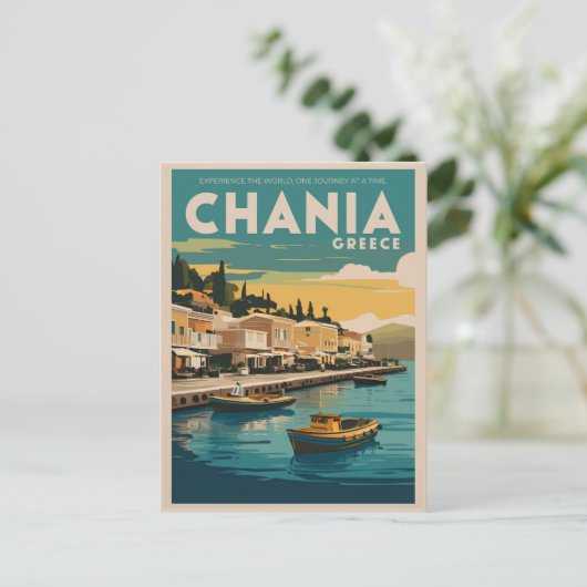 ヴィンテージシャニアGreeceビーチギフトお土産 ポストカード (スタンド正面)