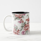 ヴィンテージシャビーガーリービー花 ツートーンマグカップ (左)