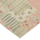 ヴィンテージシャビーシックさくらんぼフローラデクページ ショートテーブルランナー (コーナー)