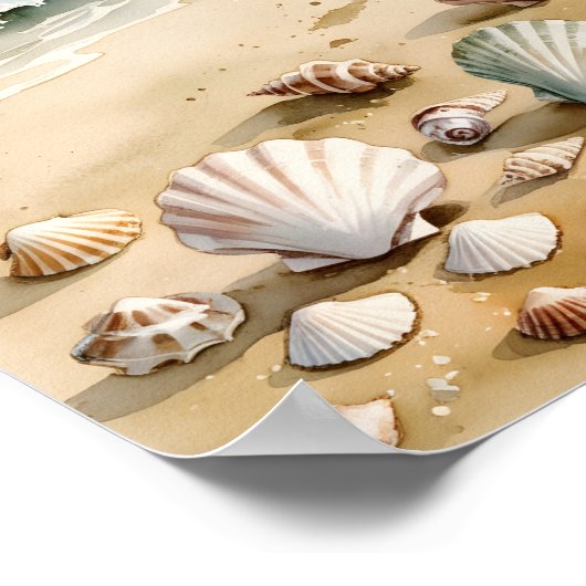 ヴィンテージシャビーシックなシーサイドコースタルウォールアート ポスター (角)