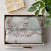 ヴィンテージシャビーシックなパステルグリーン桃の赤面ボウ 薄葉紙 (ギフト)