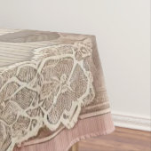 ヴィンテージシャビーシックなピンクのローズフローラ テーブルクロス (インサイチュ)