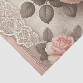 ヴィンテージシャビーシックなピンクのローズフローラ 薄葉紙 (詳細)