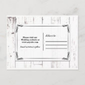 ヴィンテージシャビーシックなホワイトウッドバーンドザデイト 案内ポストカード (裏面)