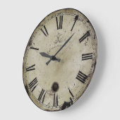 ヴィンテージシャビーシックアンティークウォールクロック ラージ壁時計 (傾斜)