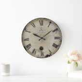ヴィンテージシャビーシックアンティークウォールクロック ラージ壁時計 (ホーム)