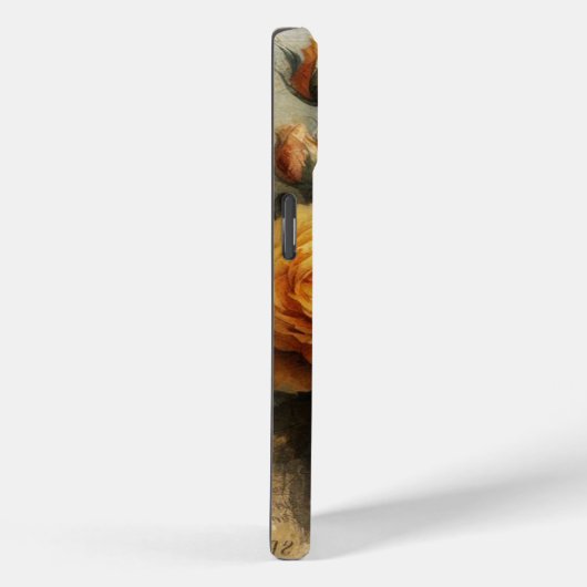 ヴィンテージシャビーシックイエローローズ名前をカスタムする Case-Mate iPhoneケース (裏面 / 右)