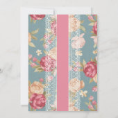 ヴィンテージシャビーシックシャワー招待状、ベビーブライダル 招待状 (裏面)