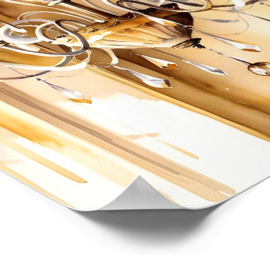 ヴィンテージシャビーシックシャンデリアウォールアート ポスター (角)