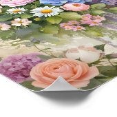 ヴィンテージシャビーシックデコページコテージガーデンアート ポスター (角)