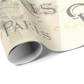 ヴィンテージシャビーシックパリテーマ結婚ズカスタマイズ ラッピングペーパー (ロールコーナー)