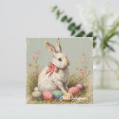 ヴィンテージシャビーシックビクトリアンイースターウサギ シーズンカード (スタンド正面)