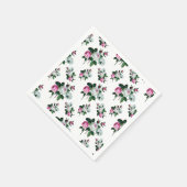 ヴィンテージシャビーシックピンクホワイトローズパッター スタンダードカクテルナプキン (角)