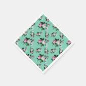 ヴィンテージシャビーシックピンクホワイトローゼパター スタンダードカクテルナプキン (角)