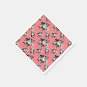ヴィンテージシャビーシックピンクホワイトローゼパター スタンダードカクテルナプキン (角)