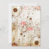 ヴィンテージシャビーシックフローラウッド結婚式招待状 招待状 (裏面)