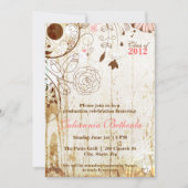 ヴィンテージシャビーシックフローラ卒業招待状 招待状 (正面)