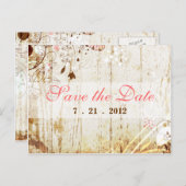 ヴィンテージシャビーシックフローラ日付はがきを保存 案内ポストカード (正面/裏面)