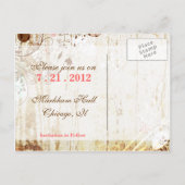 ヴィンテージシャビーシックフローラ日付はがきを保存 案内ポストカード (裏面)