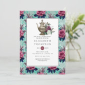 ヴィンテージシャビーシックブライダルシャワーティーパーティー 招待状 (スタンド正面)