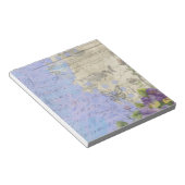 ヴィンテージシャビーシックブライトパリフローラデザイン ノートパッド (アングル)