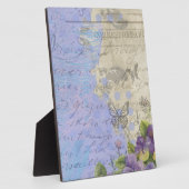 ヴィンテージシャビーシックブライトパリフローラデザイン フォトプラーク (側面)