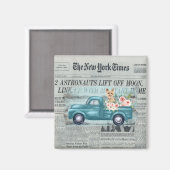 ヴィンテージシャビーシックヨークシャーテリアアンドトラックエフェメラ マグネット (正面/裏面)