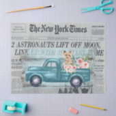 ヴィンテージシャビーシックヨークシャーテリアアンドトラックエフェメラ 薄葉紙 (クラフト)