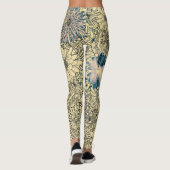 ヴィンテージシャビーシック抽象芸術フローライラストレーション レギンス (裏面)