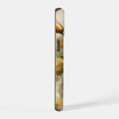 ヴィンテージシャビーシック淡い色のイエローローズ名前をカスタムする iPhone 15ケース (右側面)