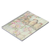 ヴィンテージシャビーシック色あせたフローラバーズアートデザイン ノートブック (左側)