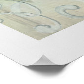 ヴィンテージシャビーシック色あせたフローラバーズアートデザイン ポスター (角)