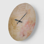 ヴィンテージシャビーシック蝶アンティークスクリプト ラージ壁時計 (傾斜)