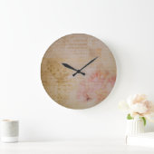 ヴィンテージシャビーシック蝶アンティークスクリプト ラージ壁時計 (ホーム)