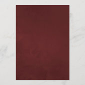 ヴィンテージシャビーシック赤面とブルゴーニュ結婚ーズ 招待状 (裏面)