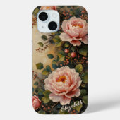 ヴィンテージシャビーシック赤面ピンクペニー名前をカスタムする Case-Mate iPhoneケース (裏面)