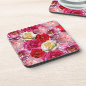 ヴィンテージシャビーシック鮮やかカントリーバラ コースター (左側)