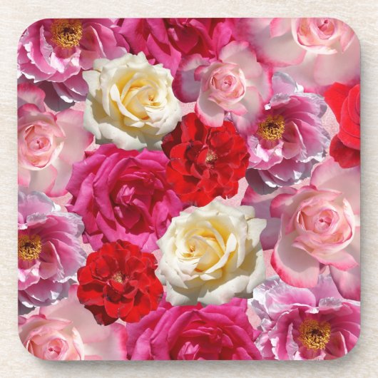 ヴィンテージシャビーシック鮮やかカントリーバラ コースター (正面)