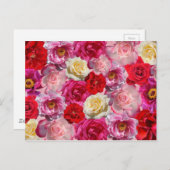 ヴィンテージシャビーシック鮮やかカントリーバラ ポストカード (正面/裏面)