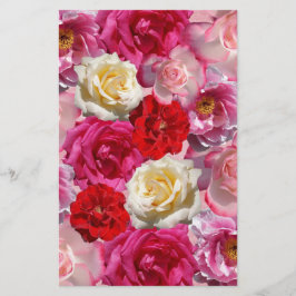 ヴィンテージシャビーシック鮮やかカントリーバラ 便箋