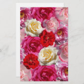 ヴィンテージシャビーシック鮮やかカントリーバラ 便箋 (正面/裏面)