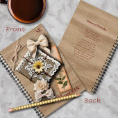 ヴィンテージシャビーシック&ボーイングオンヘッシアンメモリーズ ノートブック