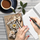 ヴィンテージシャビーシック&ボーイングオンヘッシアンメモリーズ ノートブック