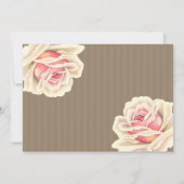 ヴィンテージシャビーバラブライダルシャワーピンククレーム 招待状 (裏面)