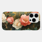 ヴィンテージシャビーパーソナライズされたシックなパステルピンク牡丹 Case-Mate iPhoneケース (裏面 (横))