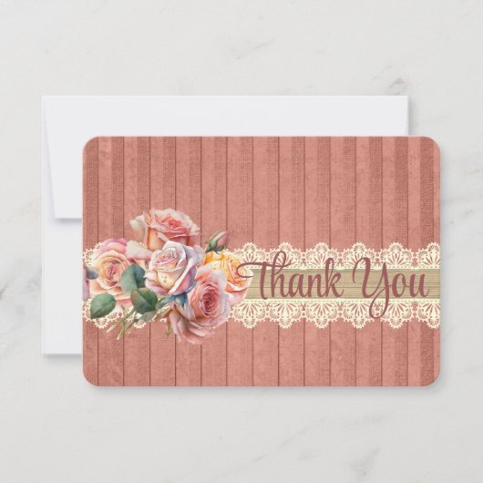 ヴィンテージシャビーパーソナライズされたシック サンキューカード (正面)