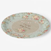 ヴィンテージシャビーフローラバーラップレースカスタムレース ペーパープレート (アングル)